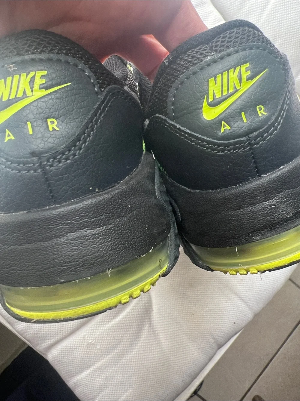 Nike Airmax Black Sneakers with Neon Green Accents